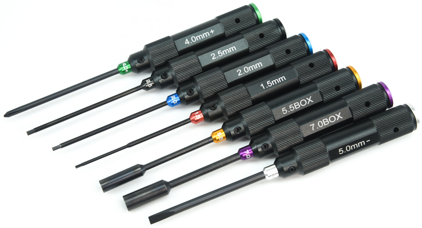 SC Models Premium Tool Set 7pcs 1.5, 2.0, 2.5 Hex, 5.5, 7.0 Box, Flat + Pozi (SCRNA1501)