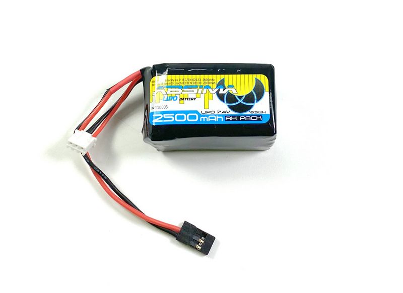 Absima RX Lipo Hump 2S 7,4V. 2500 Sc (Uni-Plug) ( AB 4110006)