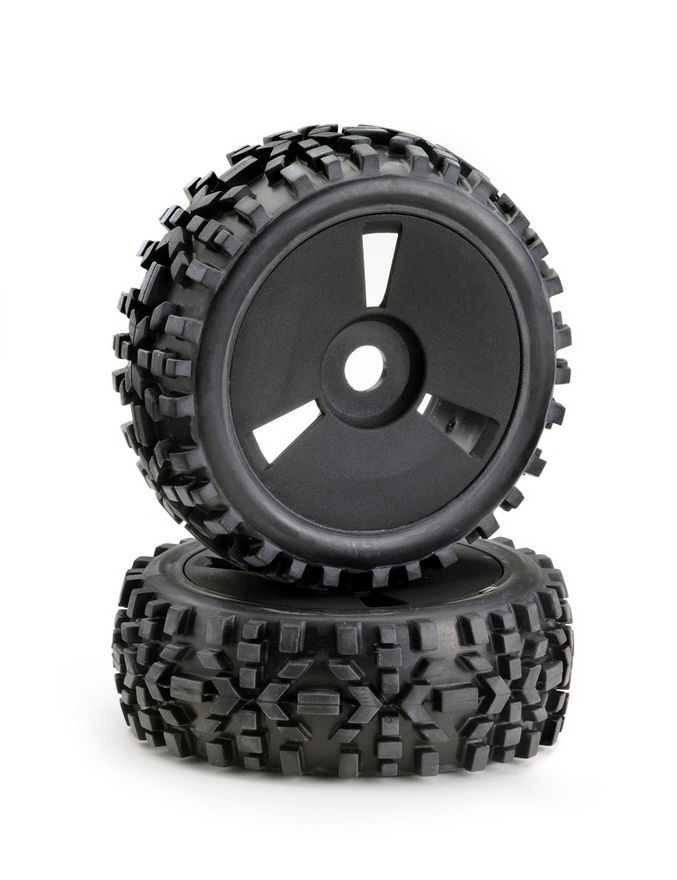 Absima Wheel Set Buggy Disc &quot;Dirt&quot; black 1:8 (2) ( AB 2520018)