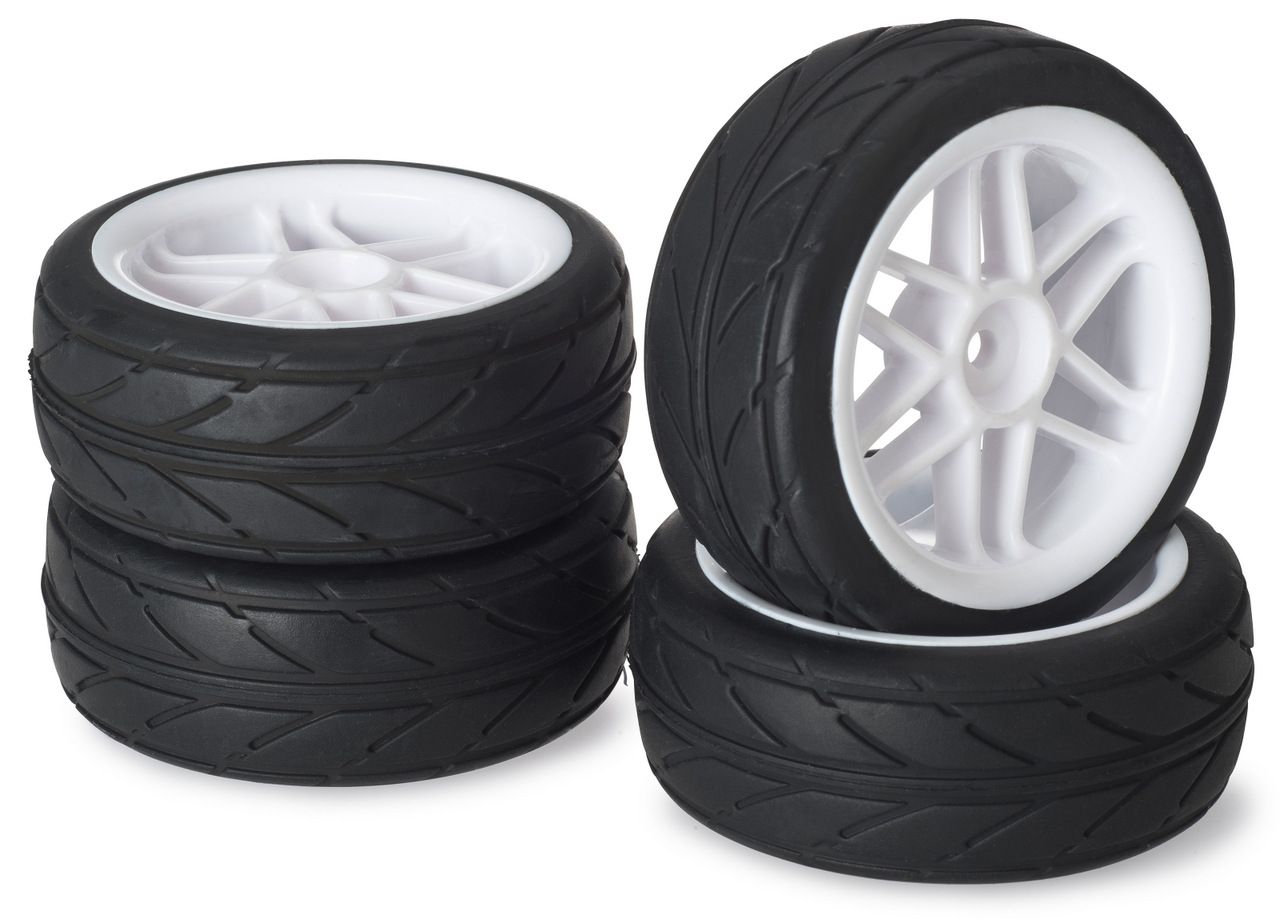 Absima Wheel Set Onroad &quot;6 Spoke / Profile&quot; White 1:10 (4 pcs) ( AB 2510004)