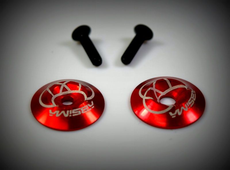 Absima Aluminium Rear Wing Washer, Red (2) ( AB 2440042)