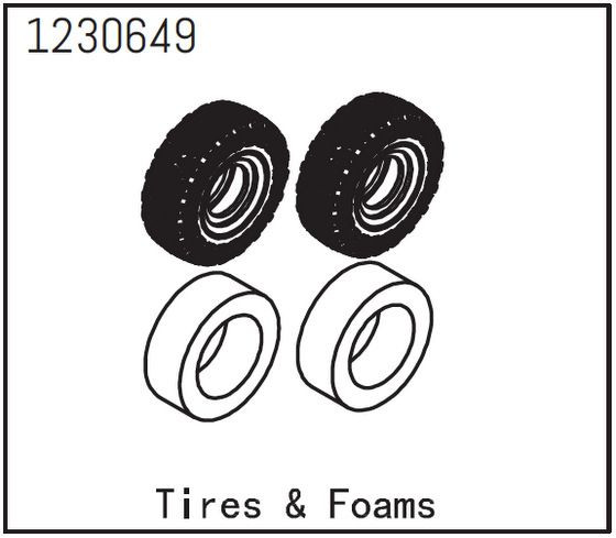 Absima Tire And Foam - Sherpa (2) ( AB 1230649)
