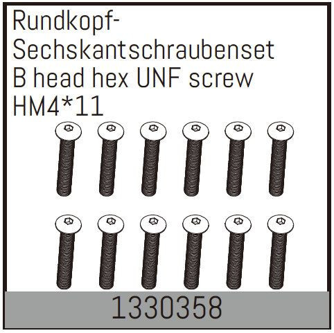 Absima B Head Hex Unf Screwhm4*11 ( AB 1330358)