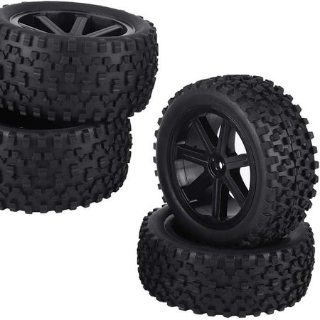SC Models 1:10 Off Road Wheel Set 7 Spoke -12mm Hex - Black (SC6635)