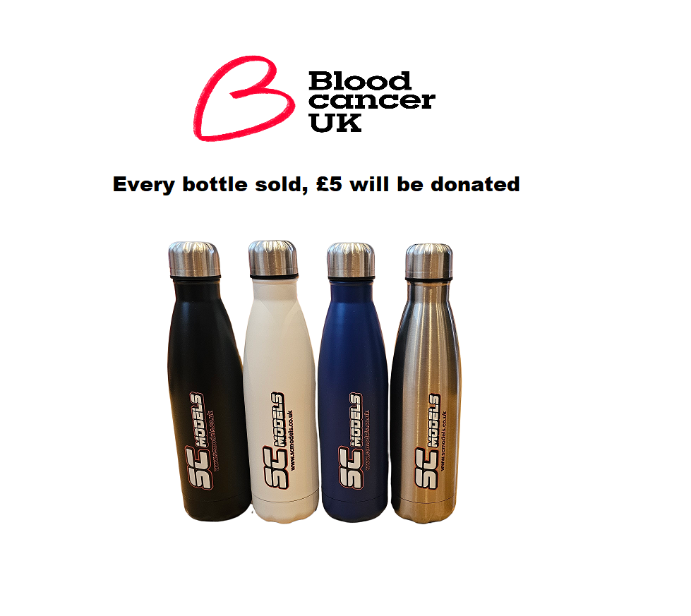SC Models Thermos Drinks Bottle - White (Â£5 Goes To Blood Cancer UK Charity)