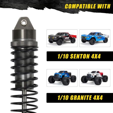 SC Models Big Bore Aluminium Shock Set - Arrma Senton, Granite - Black (4pcs) (SCDTARA330550)