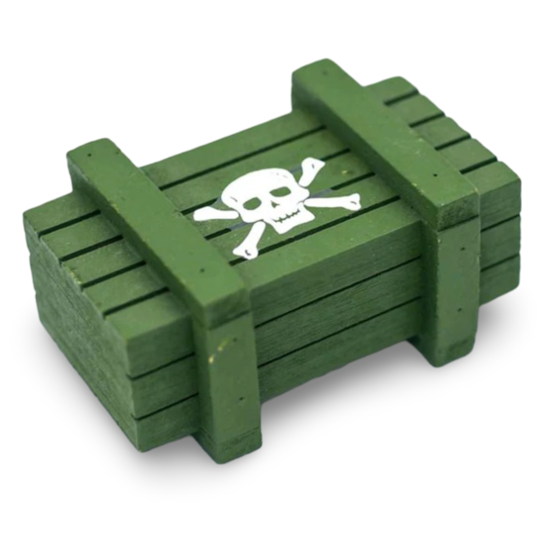 SC Models 1:10 Wooden Box with Skull Logo, Army Green (SCDTCW03037)