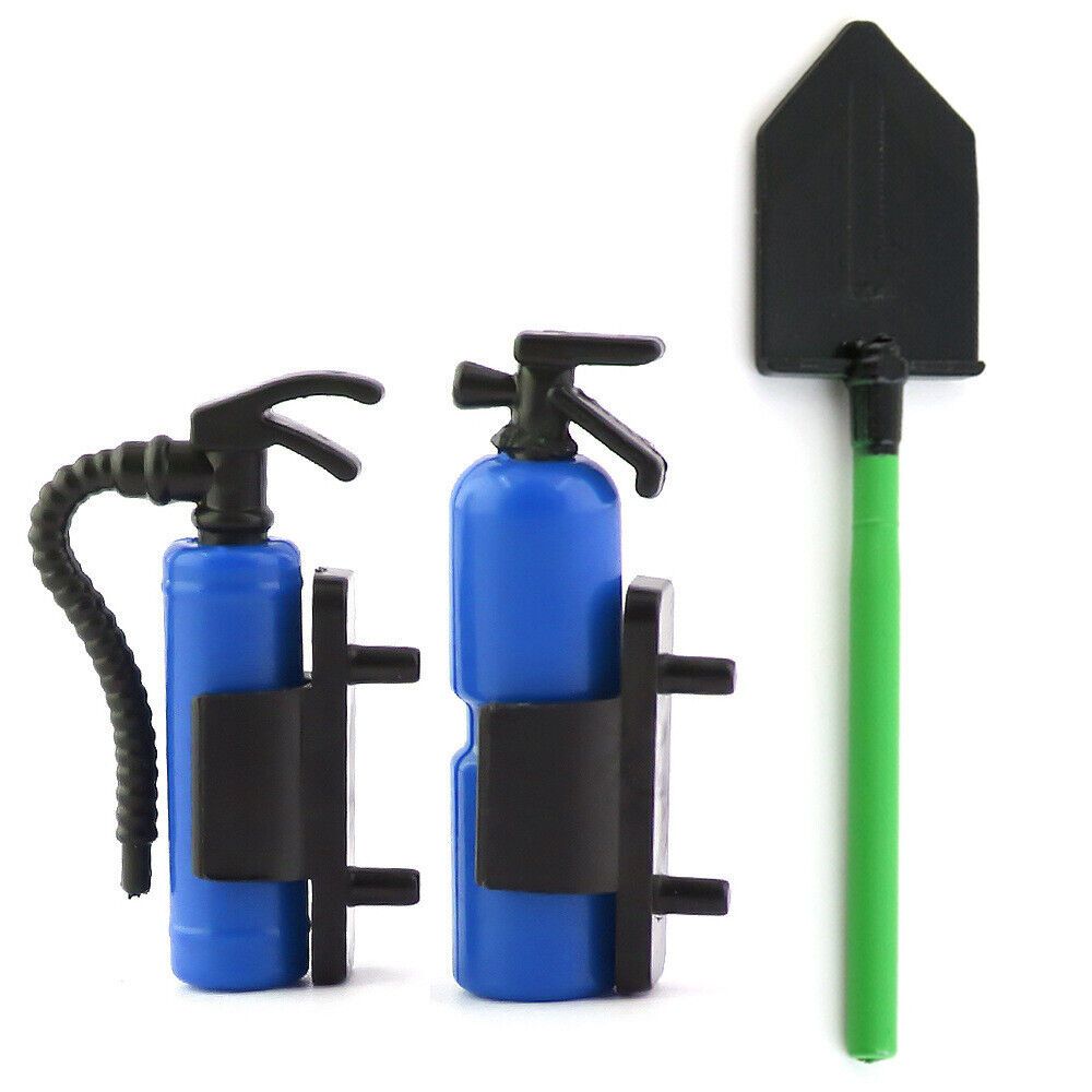 SC Models 1:10 Crawler Trench Shovel &amp; Fire Extinguish Plastic - Blue (SCDTDP07001C)