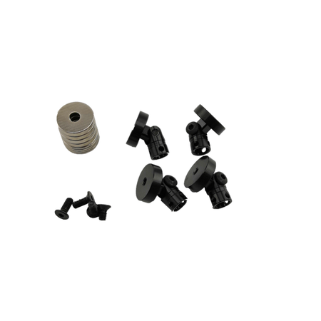 SC Models 1:10 RC Car Magnetic Invisible Body Shell Mounts - 4pcs Black (SCDTDR01002B)
