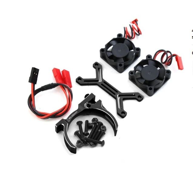 SC Models 1:8 Motor Heatsink With Dual Cooling Fan 40-42mm - Black (4274,4068,4268)(SCDTEF02010D)