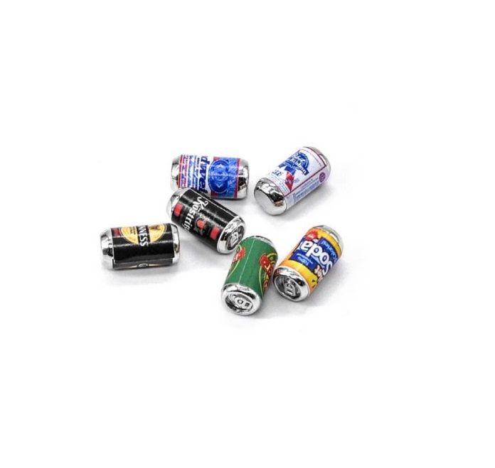 SC Models 1:24 Crawler Metal Beer Cans (6) (SCDTSCX24-127)
