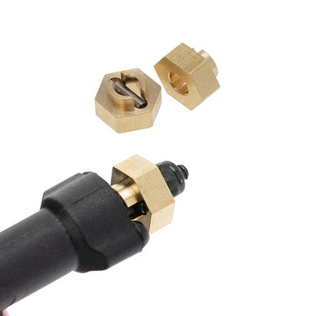 SC Models 3mm Brass Wheel Hex Adaptor (4) SCX24 (SCDTSCX24-7)