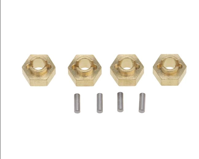 SC Models 3mm Brass Wheel Hex Adaptor (4) SCX24 (SCDTSCX24-7)