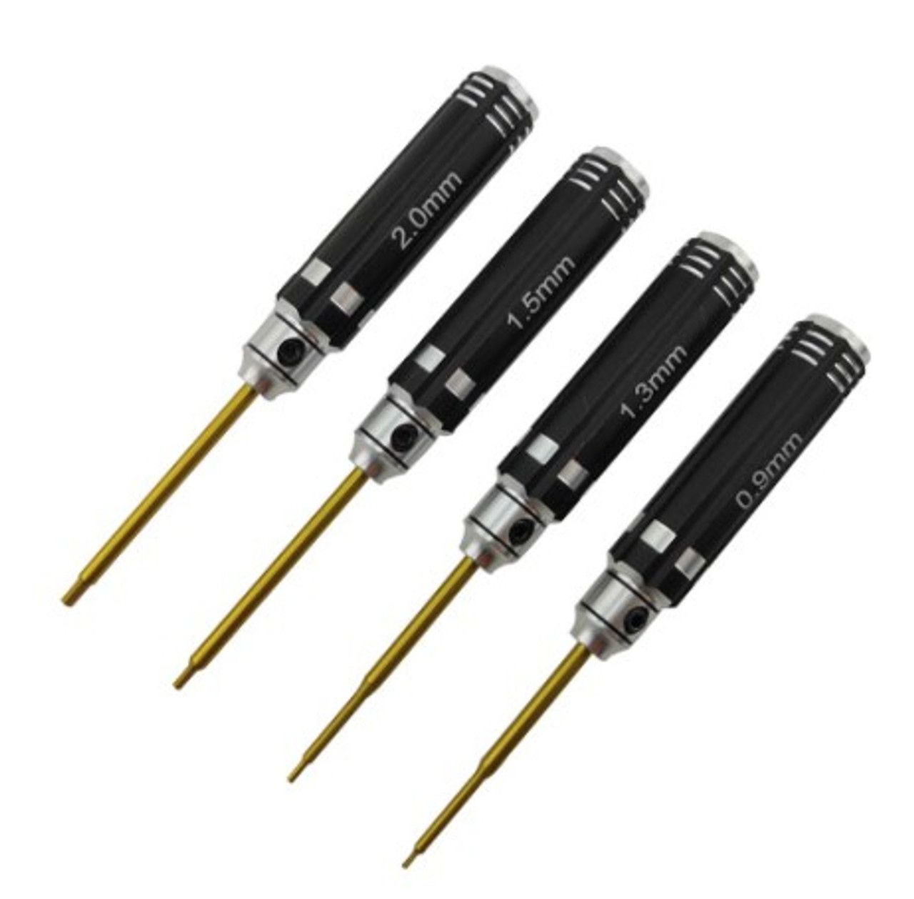 SC Models Classic Mini Allen Wrench Set - 0.9, 1.3, 1.5, 2.0mm - Black 4pcs (SCDTT04001)