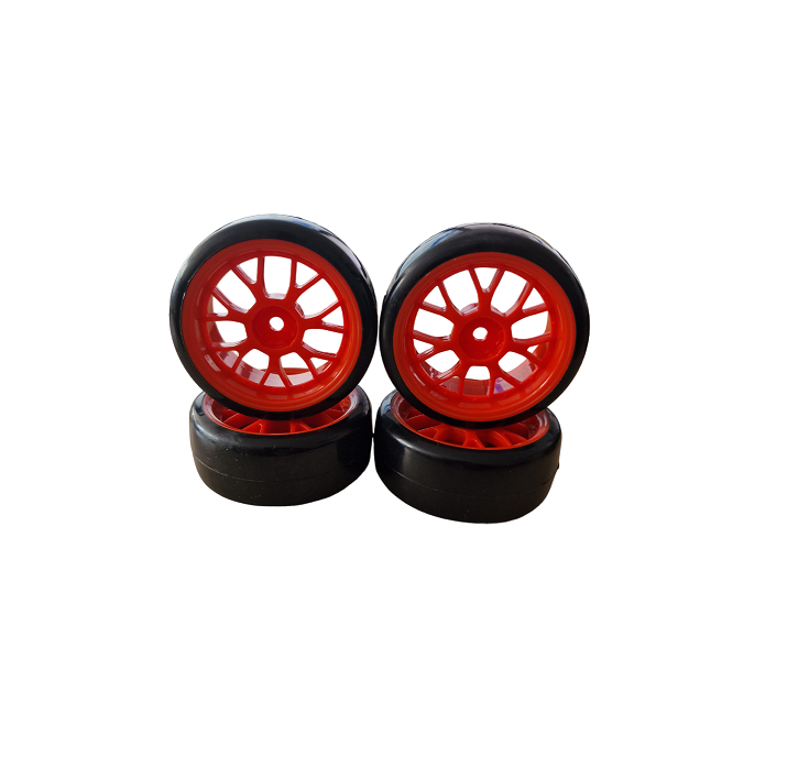 SC Models 1:10 On Road Drift Mesh Wheel - Red 4pcs (SCDTHW00011B)
