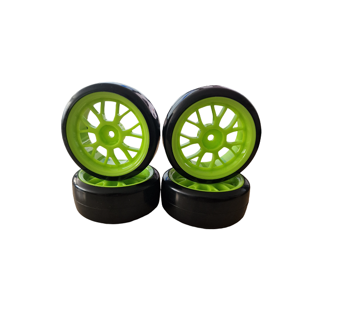 SC Models 1:10 On Road Drift Mesh Wheel - Green 4pcs (SCDTHW00011C)