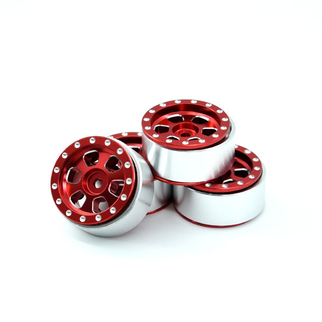 SC Models 1.0&quot; CNC Beadlock Wheels TRX-4M - Red (SCDTTRX4M011A)