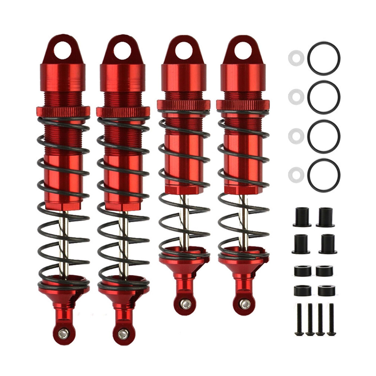 SC Models Traxxas Sledge Front &amp; Rear Aluminium Shocks - Red (SCDTTRXSL024A)