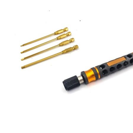 SC Models Magnetic &amp; Lock Screwdriver Handle With 1.5,2.0,2.5,3.0mm Speed Hex Drivers (SCKRTA112-1)