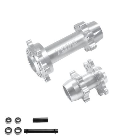 SC Models Aluminum Hub Set Fr &amp; Rr, Losi Promoto - Silver (SCPMX1401B)