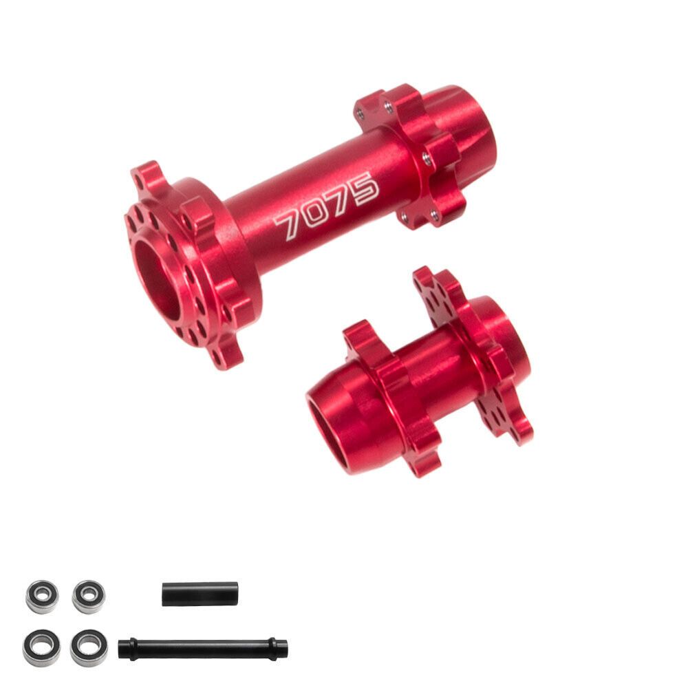SC Models Aluminum Hub Set Fr &amp; Rr, Losi Promoto - Red (SCPMX1401C)