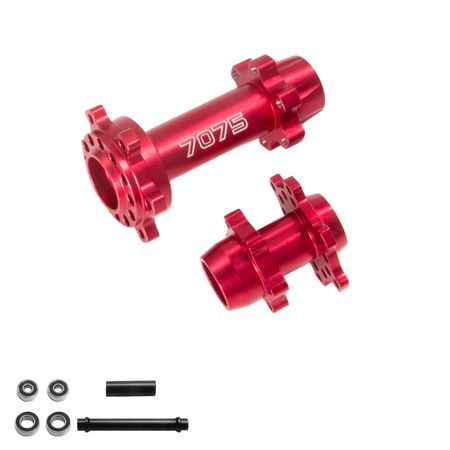 SC Models Aluminum Hub Set Fr &amp; Rr, Losi Promoto - Red (SCPMX1401C)