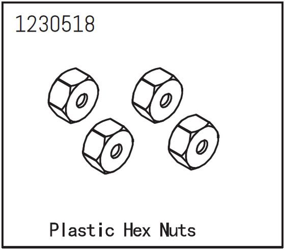 Absima Hex Nuts (4) ( AB 1230518)
