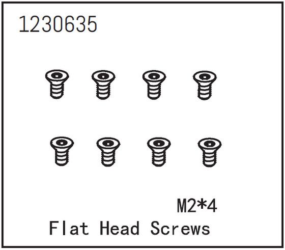 Absima Flat Head Screw M2*4 (8) ( AB 1230635)