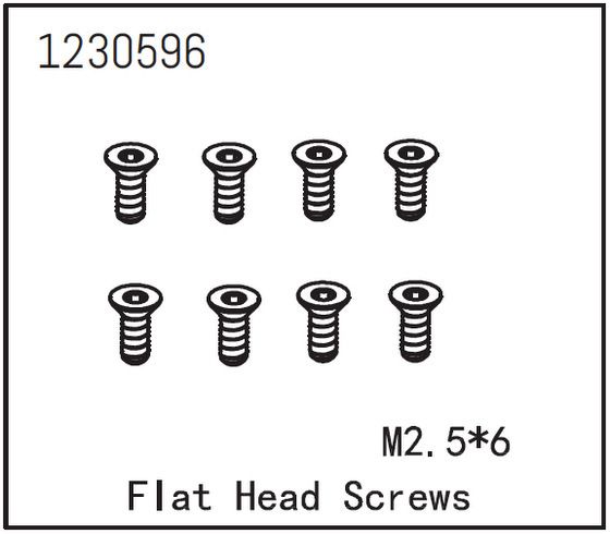 Absima Flat Head Screw M2.5*6 (8) ( AB 1230596)