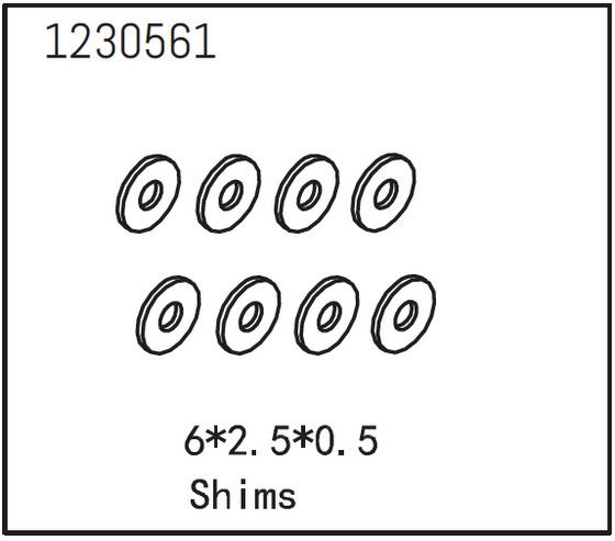 Absima Shims 6*2.5*0.5 (8) ( AB 1230561)
