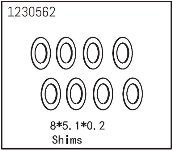 Absima Shims 8*5.1*0.2 (8) ( AB 1230562)