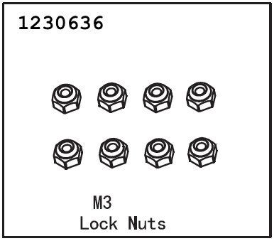 Absima Lock Nut M2.5 (8) ( AB 1230636)