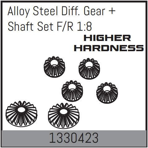 Absima Alloy Steel Diff. Gear + Shaft Set F/R 1:8 ( AB 1330423)