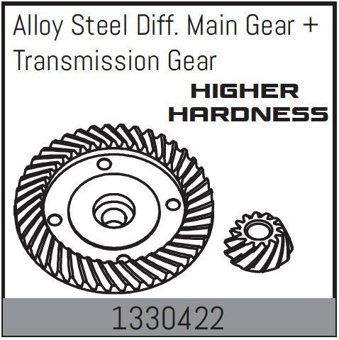 Absima Alloy Steel Diff. Main Gear + TransMLssion Gear ( AB 1330422)