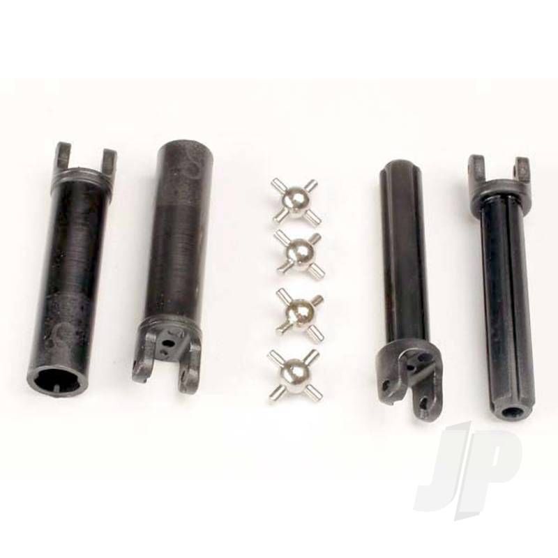 Traxxas Half Shafts, Long Truck (External-Splined (2 Pcs) &amp; Internal-Splined (2 Pcs) / Metal U-Joints (4 Pcs) (TRX1951)