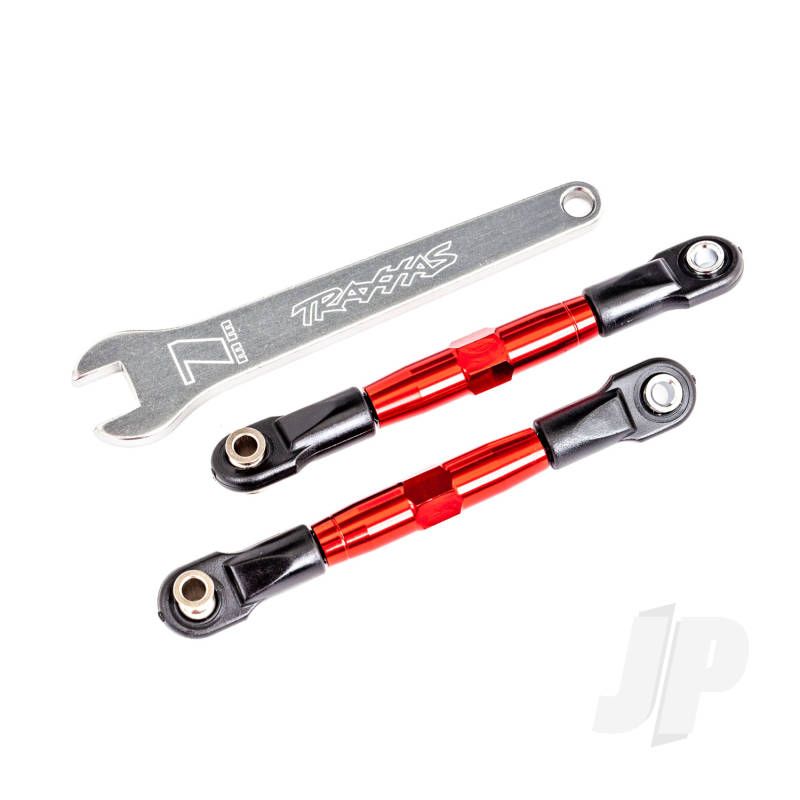 Traxxas Camber Links, Front (Tubes Red-Anodised, 7075-T6 Aluminium, Stronger Than Titanium) (2) (Assembled With Rod Ends And Hollow Balls)/ Aluminium Wrench (1) (Fits Drag Slash) (TRX2444R)