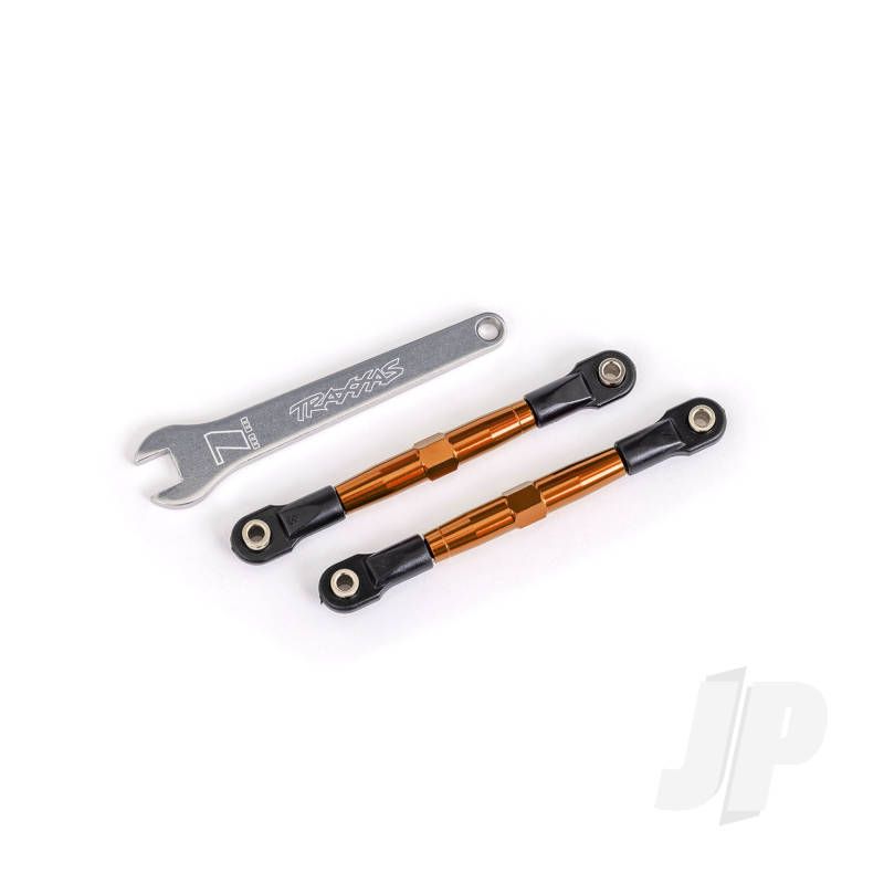 Traxxas Toe Links, Front (Tubes Orange-Anodised, 7075-T6 Aluminium, Stronger Than Titanium) (2) (Assembled With Rod Ends And Hollow Balls)/ Aluminium Wrench (1) (Fits Drag Slash) (TRX2445T)