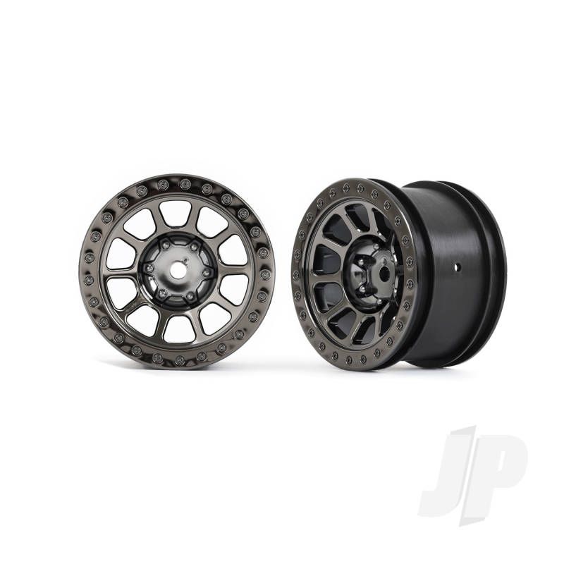 Traxxas Wheels, 2.2&#039; (Black Chrome) (2) (Bandit Rear) (TRX2480A)