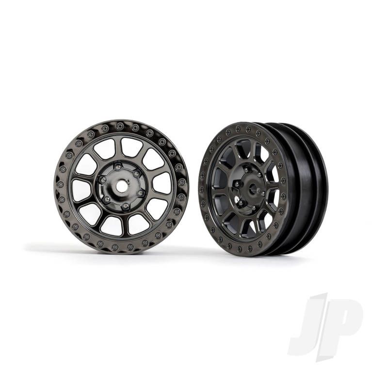 Traxxas Wheels, 2.2&#039; (Black Chrome) (2) (Bandit Front) (TRX2481A)