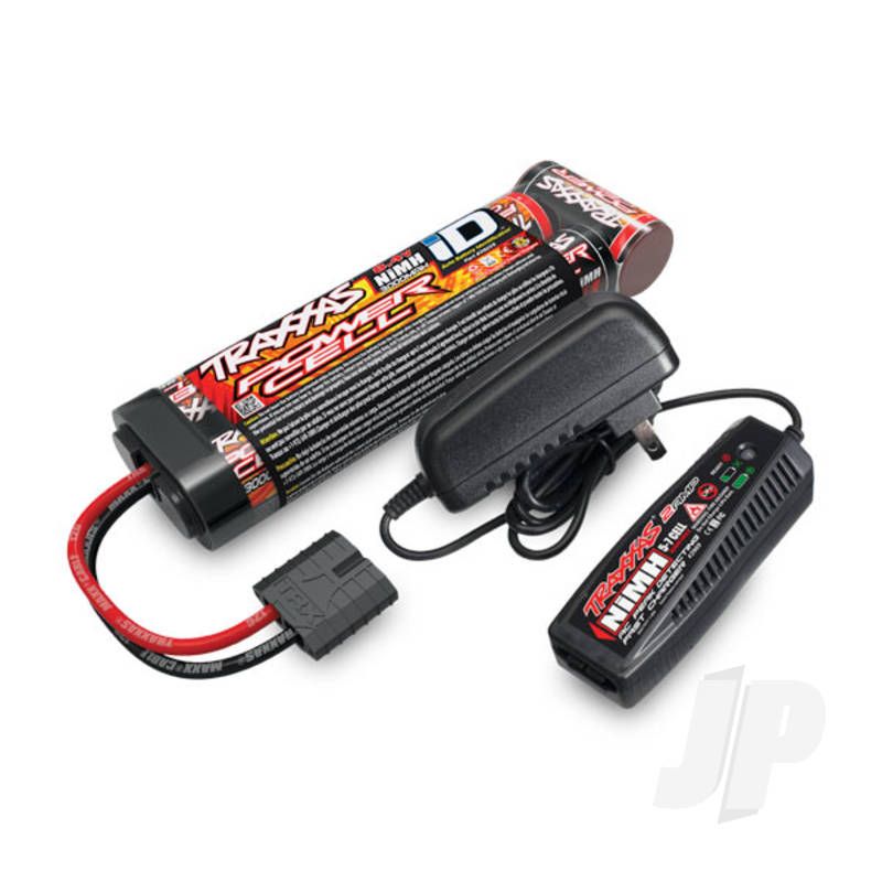 Traxxas Completer Pack With 1X 2A Ac Nimh Charger &amp; 1X Nimh 8.4V 3000Mah Flat Id Battery (TRX2983T)