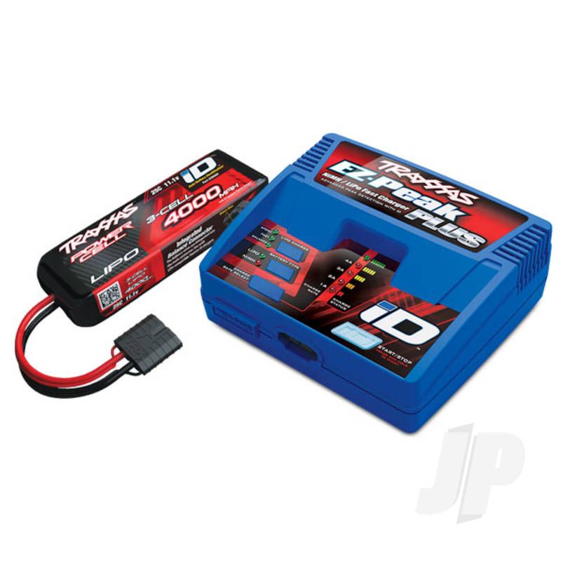Traxxas Id Completer Pack With 1X Ez-Peak Plus Charger &amp; 1X Lipo 3S 4000Mah Battery (TRX2994T)