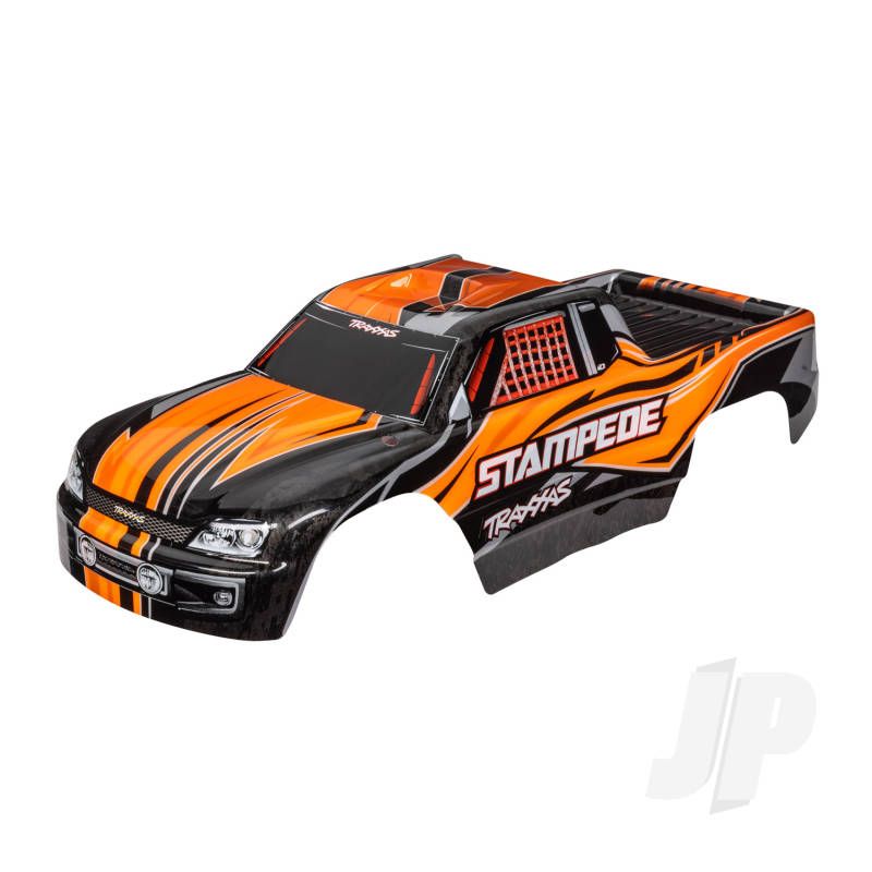 Traxxas Body, Stampede (Also Fits Stampede Vxl), Orange (Painted, Decals Applied) (TRX3651T)