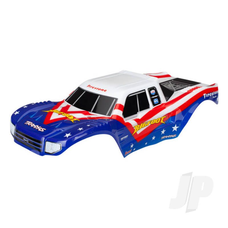 Traxxas Body, Bigfoot Red, White, &amp; Blue, Officially Licensed Replica (Painted, Decals Applied) (TRX3676)