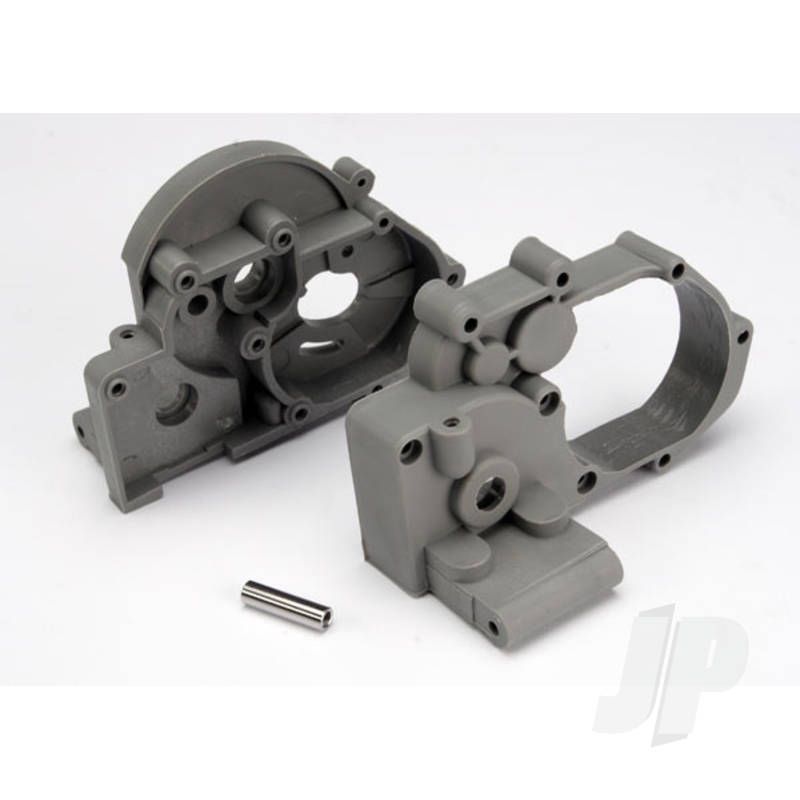 Traxxas Gearbox Halves (Left &amp; Right) (Grey) With Idler Gear Shaft (TRX3691A)