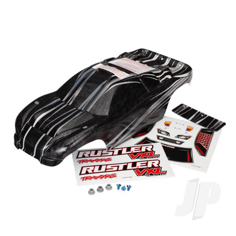 Traxxas Body, Rustler Vxl, Prographix (Replacement For The Painted Body. Graphics Are Printed, Requires Paint &amp; Final Colour Application) / Decal Sheet / Wing And Aluminium Hardware (TRX3719)
