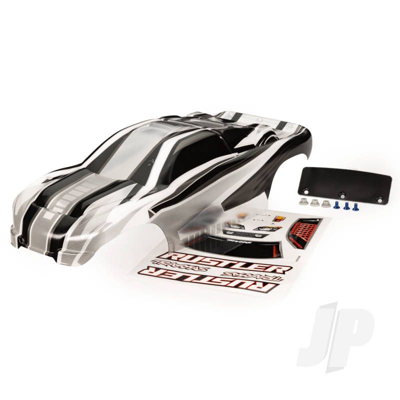 Traxxas Body, Rustler, Prographix (Graphics Are Printed, Requires Paint &amp; Final Color Application)/ Wing/ Decal Sheet (TRX3750L)