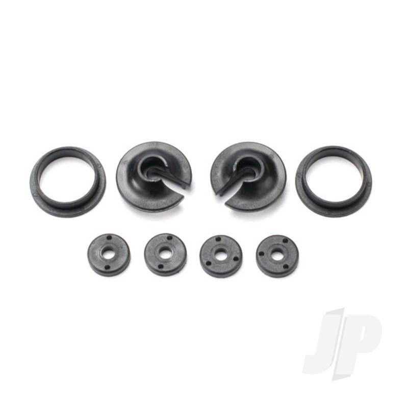 Traxxas Spring Retainers, Upper &amp; Lower (2 Pcs) / Piston Head Set (2-Hole (2 Pcs) / 3-Hole (2 Pcs)) (TRX3768)