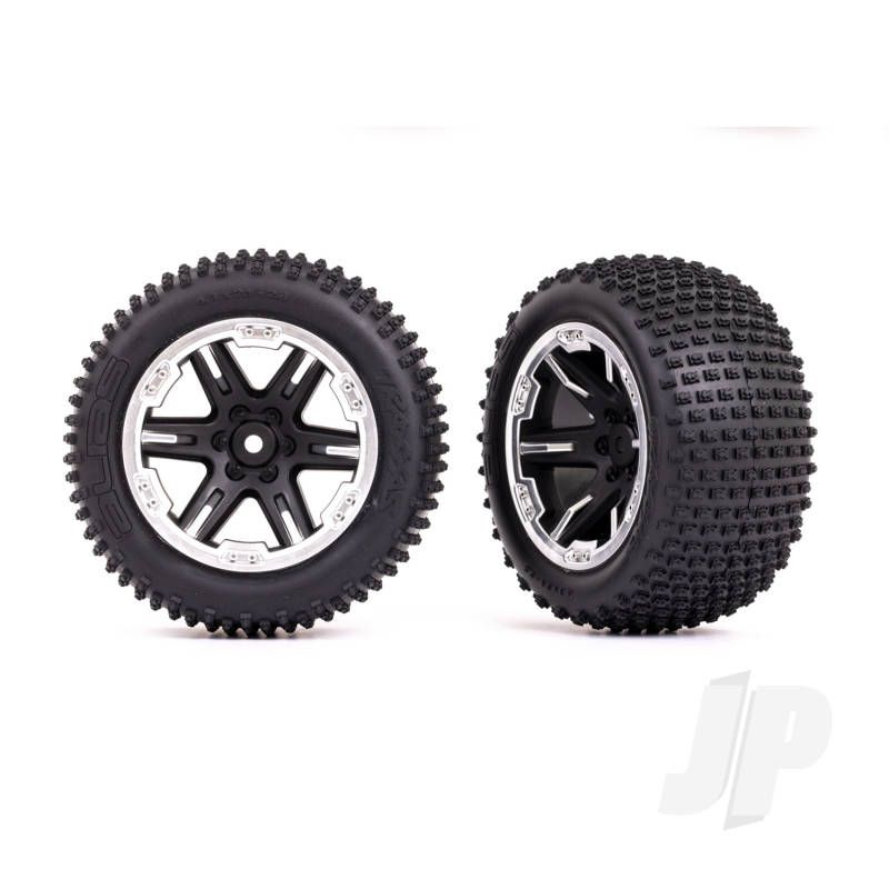 Traxxas Tyres &amp; Wheels, Assembled, Glued (2.8&#039;) (Rxt Black &amp; Satin Wheels, Alias Tyres, Foam Inserts) (2Wd Electric Rear) (2) (Tsm Rated) (TRX3772X)