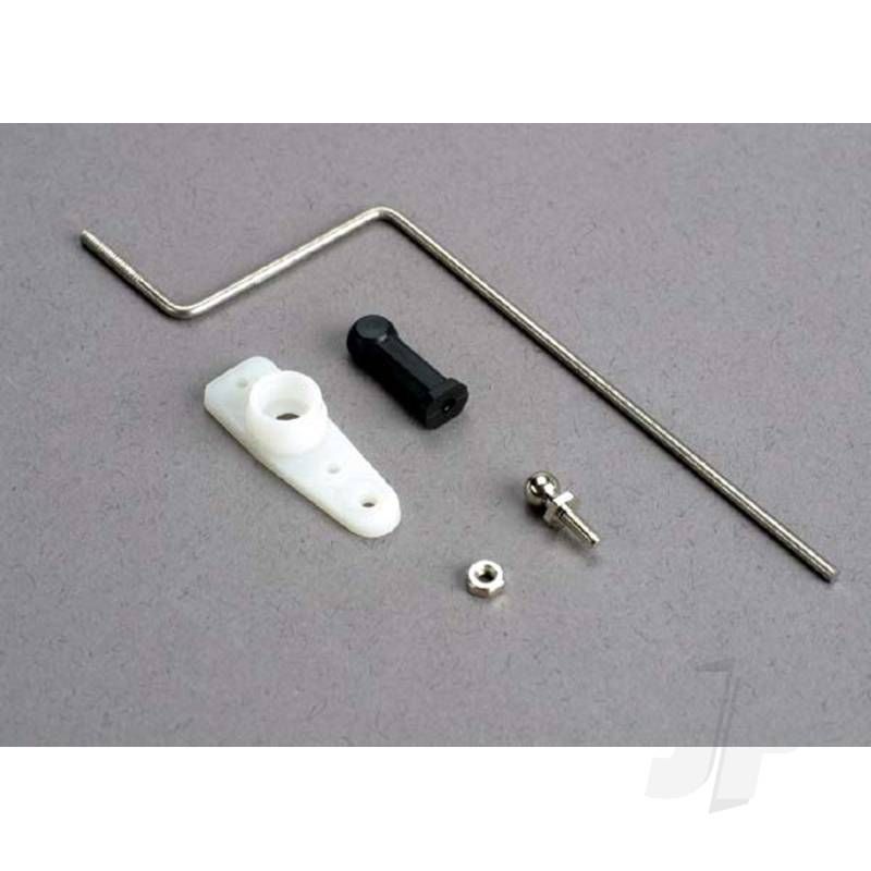 Traxxas Steering Rod / Plastic Rod End / Chrome Threaded Ball &amp; Nut / Servo Horn (TRX3825)