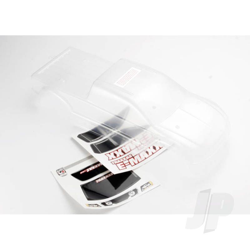 Traxxas Body, E-Maxx (Long Wheelbase) (Clear, Requires Painting) / Window, Lights Decal Sheet (TRX3912)